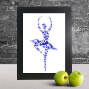 Personalised Ballerina Girl Word Art
