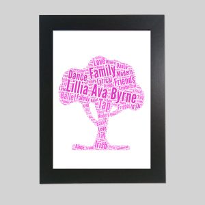 Personalised family tree word art