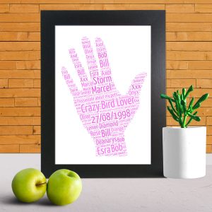 Personalised hand word art
