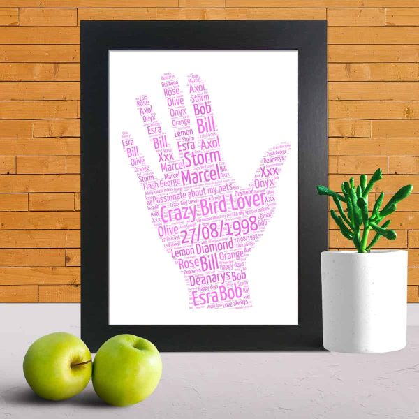 Personalised hand word art