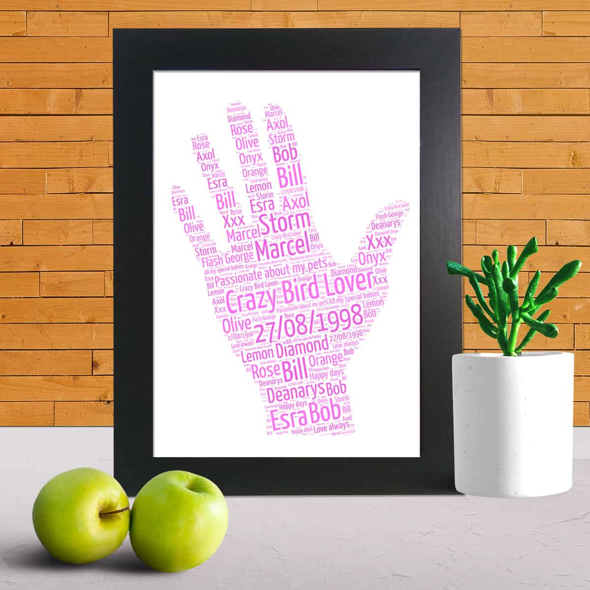 Personalised hand word art
