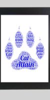 Personalised Cat paw word art