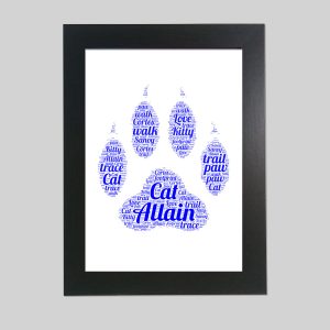 Personalised Cat paw word art