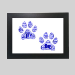 Personalised Dog paw word art