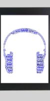 Personalised Headphones word art