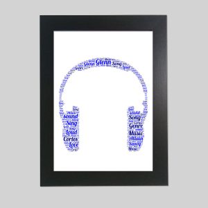 Personalised Headphones word art