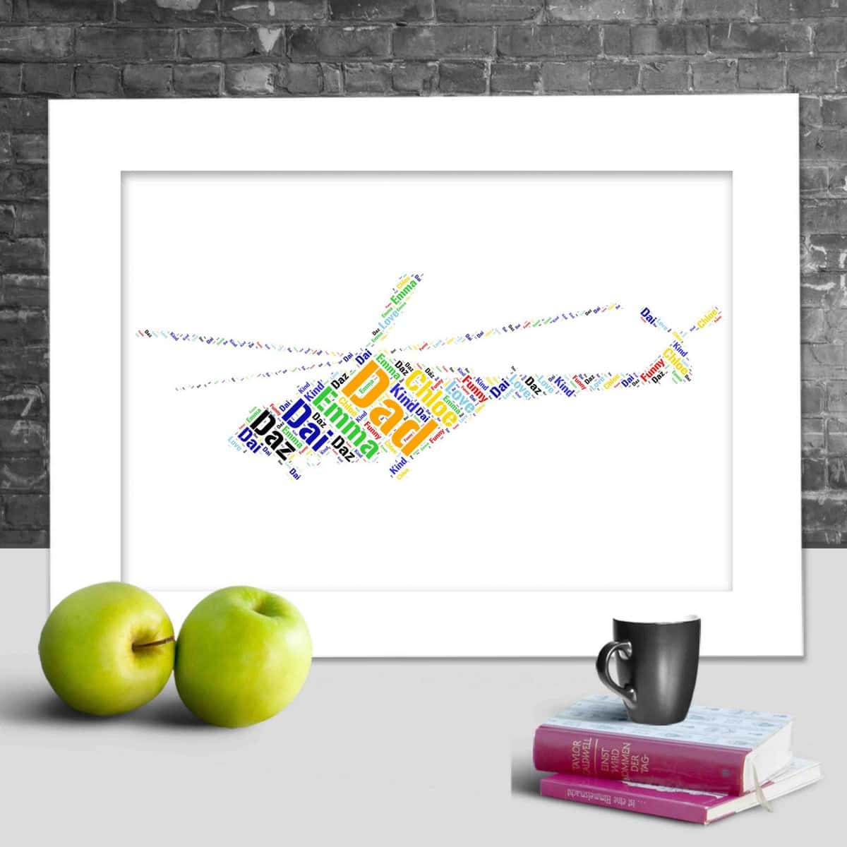 Personalised Helicopter word art print