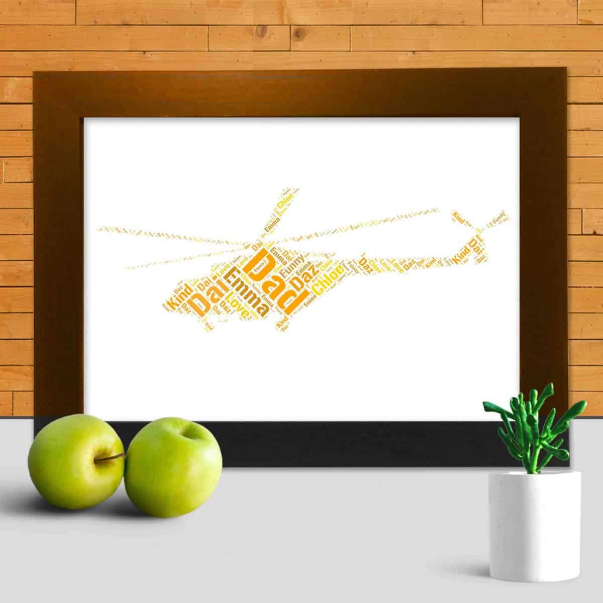 Personalised Helicopter Wall Art – Custom Made With Your Words - Image 3