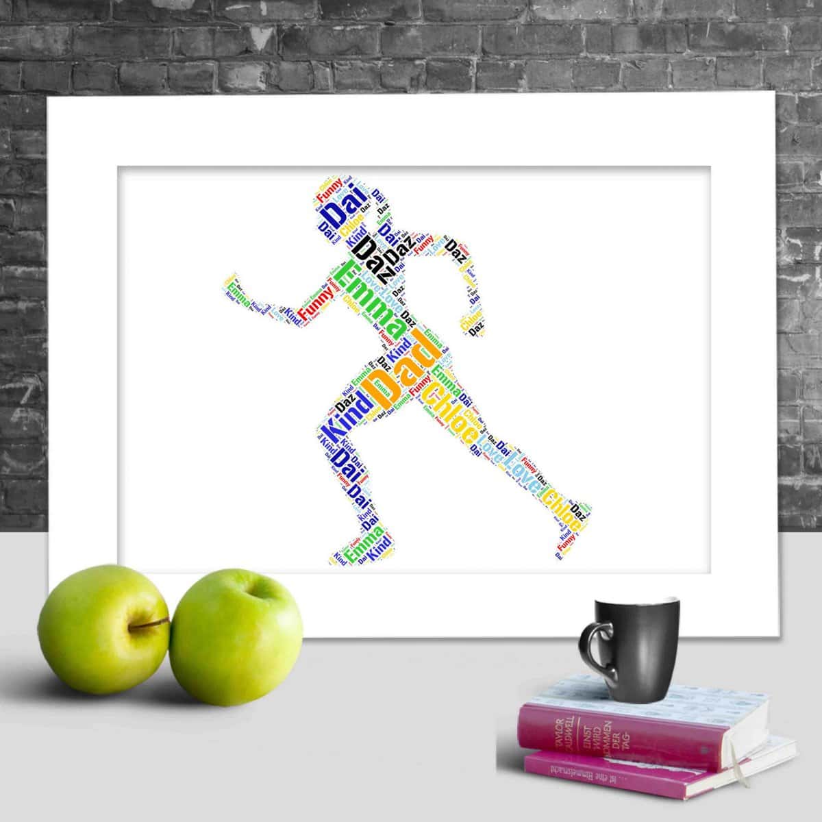 girl runner word art