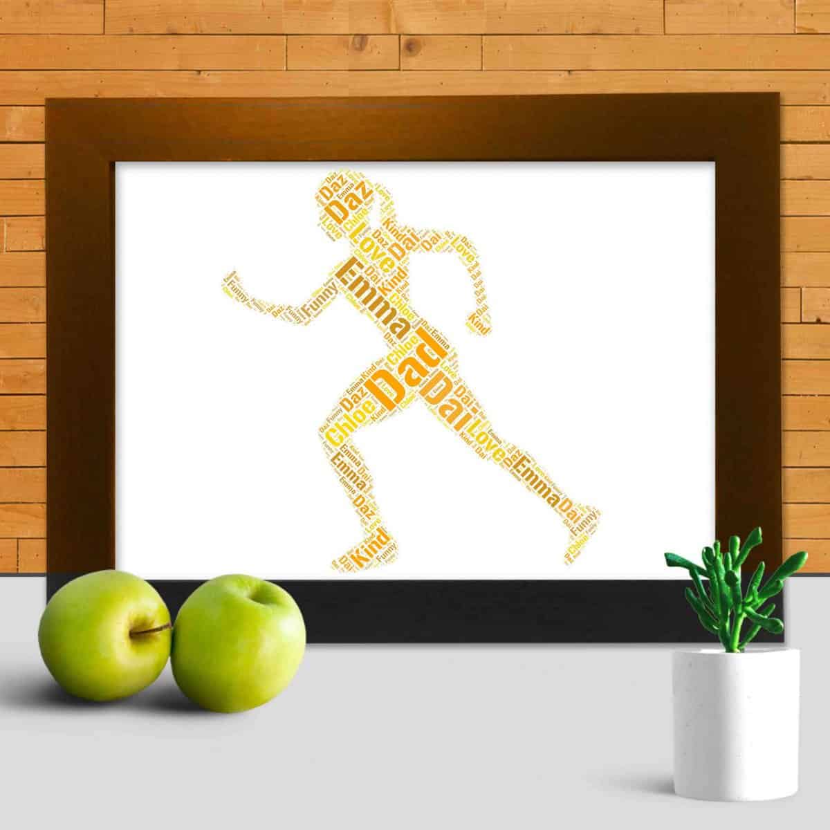 girl runner word art