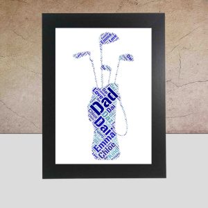 Golf bag word art print