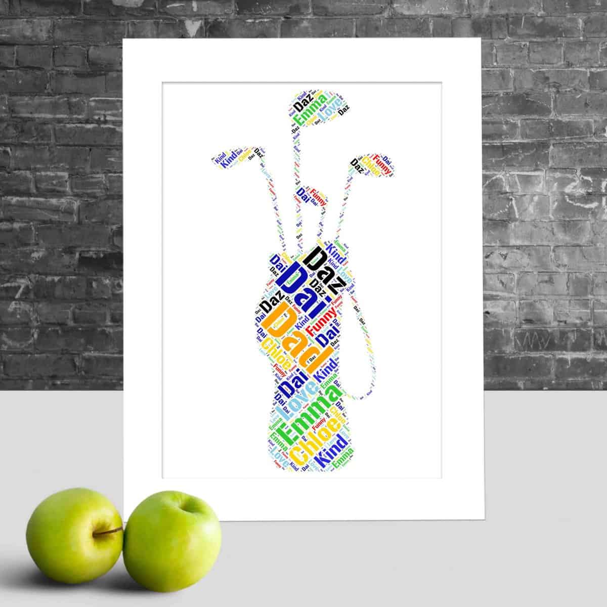 golf bag word art