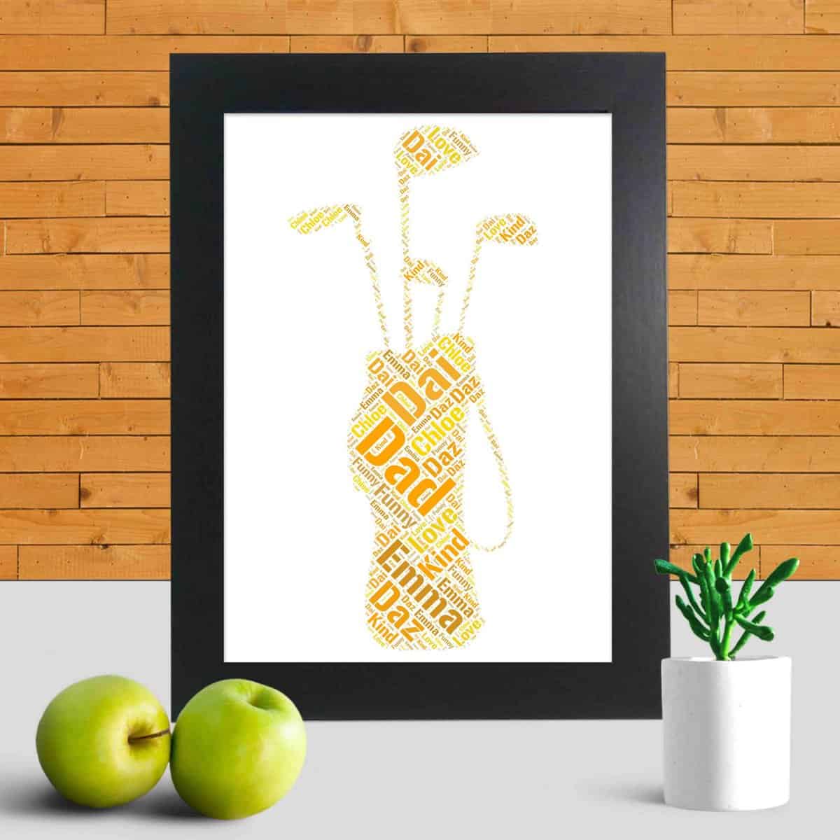 golf bag word art