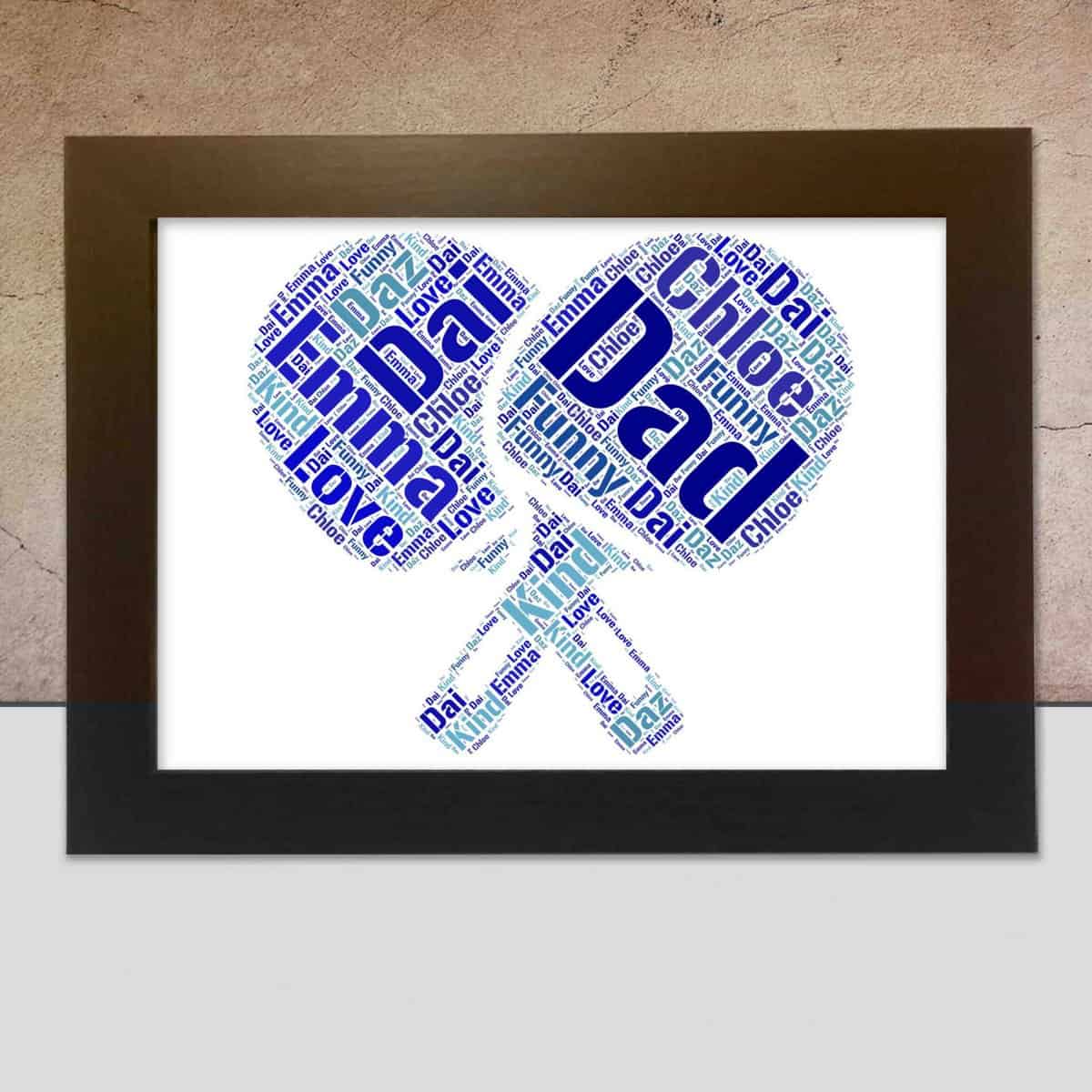 Table Tennis word art print