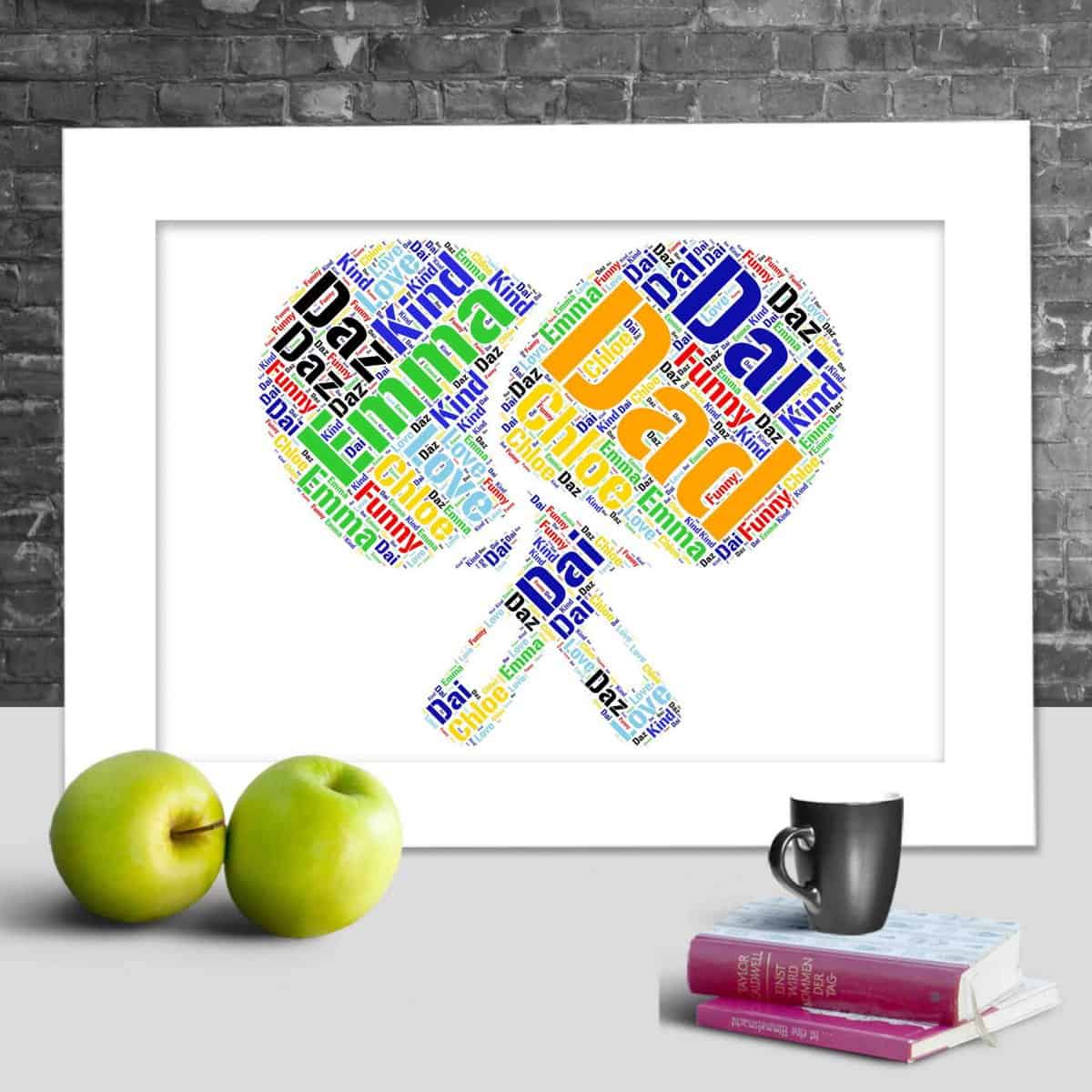 table tennis word art