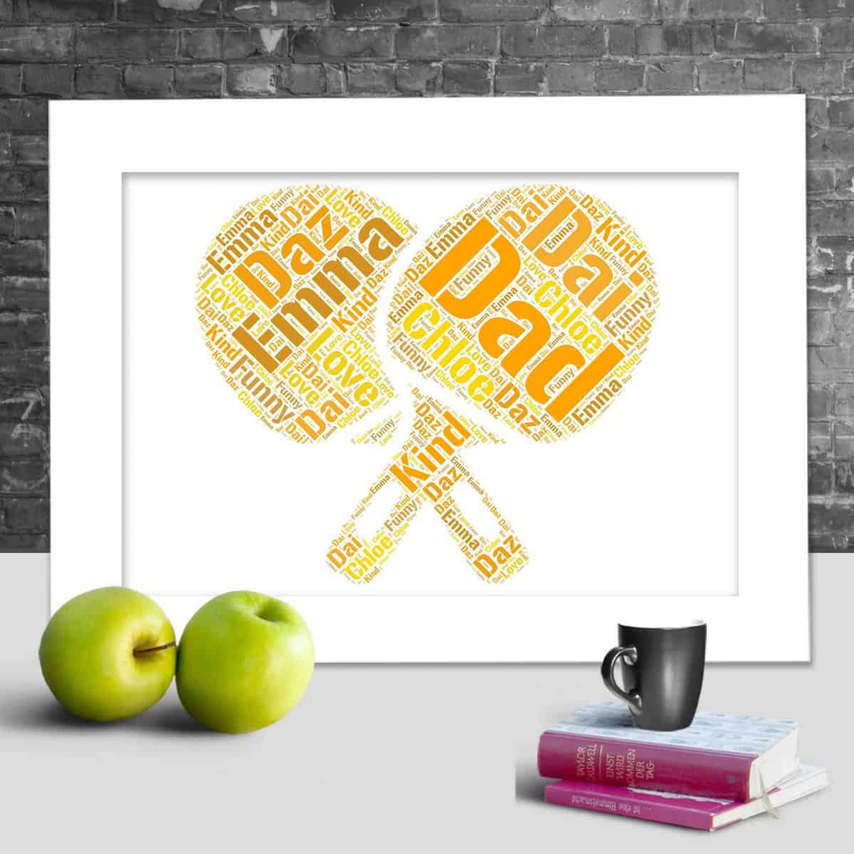 table tennis word art