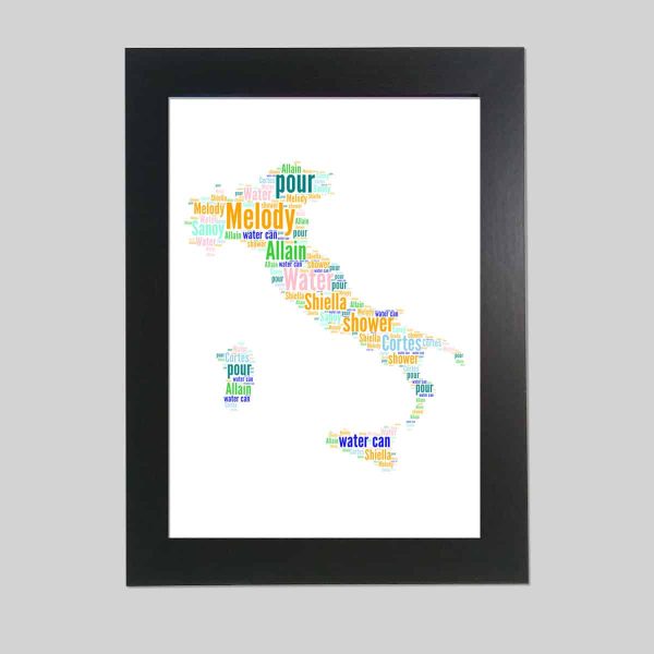 Italy word art print