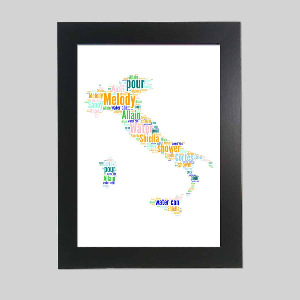 Italy word art print