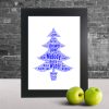 Christmas word art print