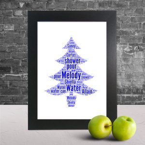 Christmas word art print