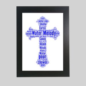 Religious Cross word art