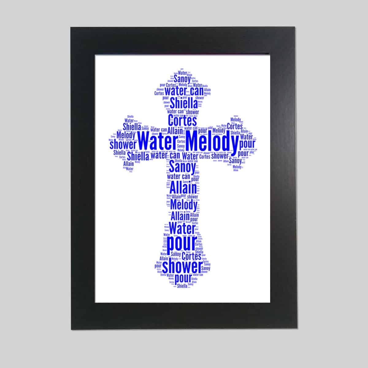 Religious Cross word art