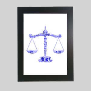 Law scale word art