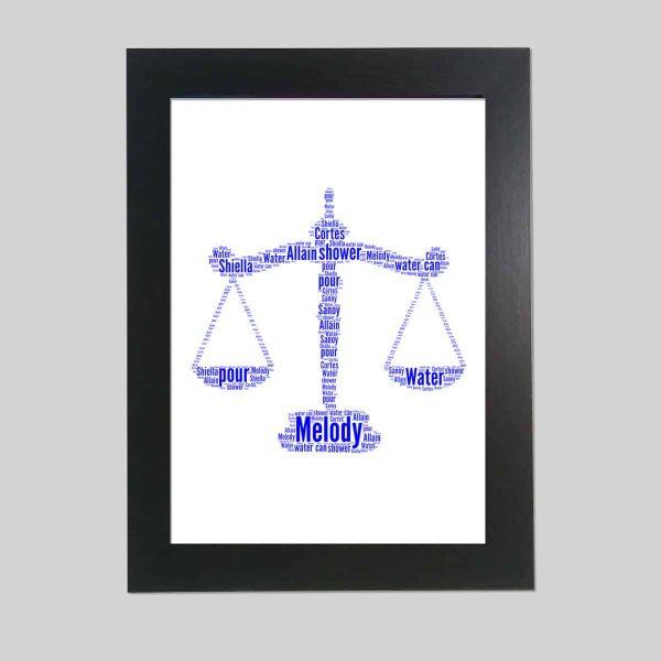 Law scale word art