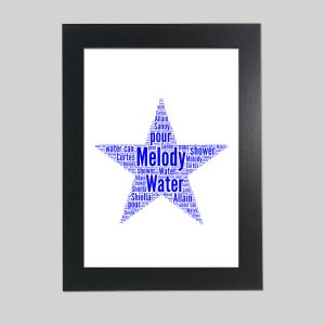 Star word art print