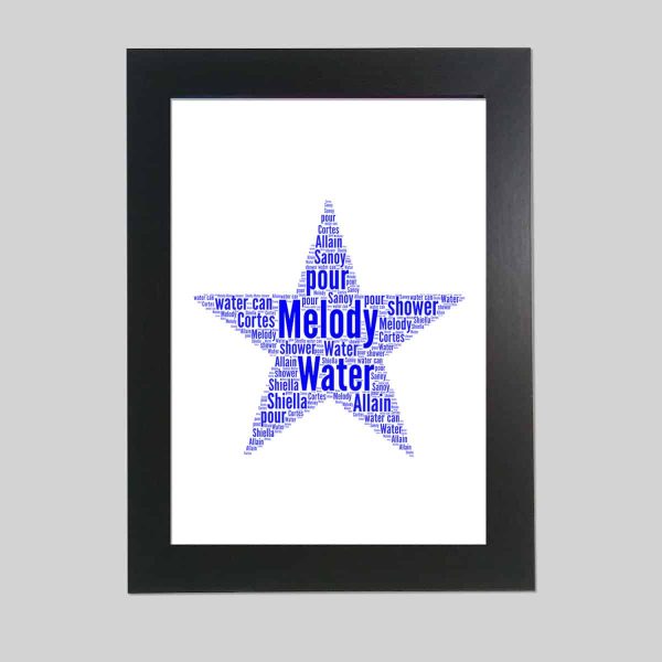 Star word art print
