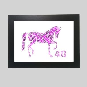 Personalised Horse 40th word art