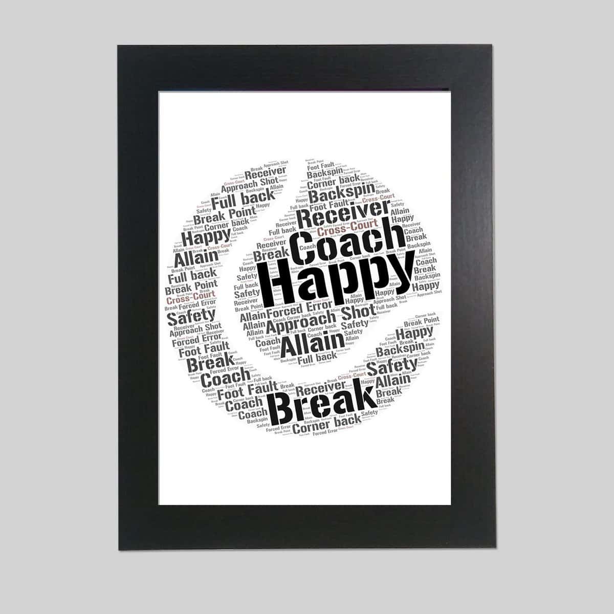 Word art print of Tennis Ball