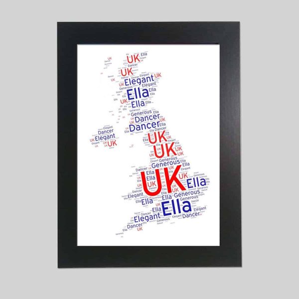 Word art print of UK