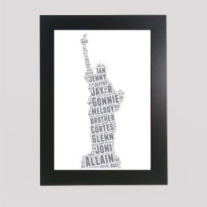 Word art print of a Statue of Liberty