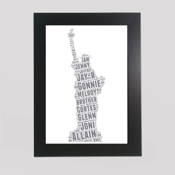 Word art print of a Statue of Liberty