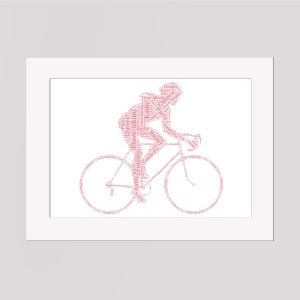 Word art print of a female cyclist