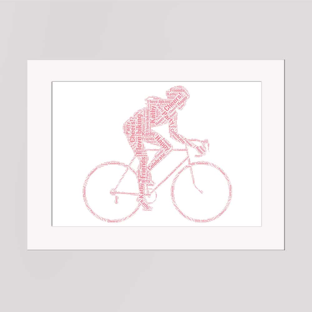 Word art print of a female cyclist