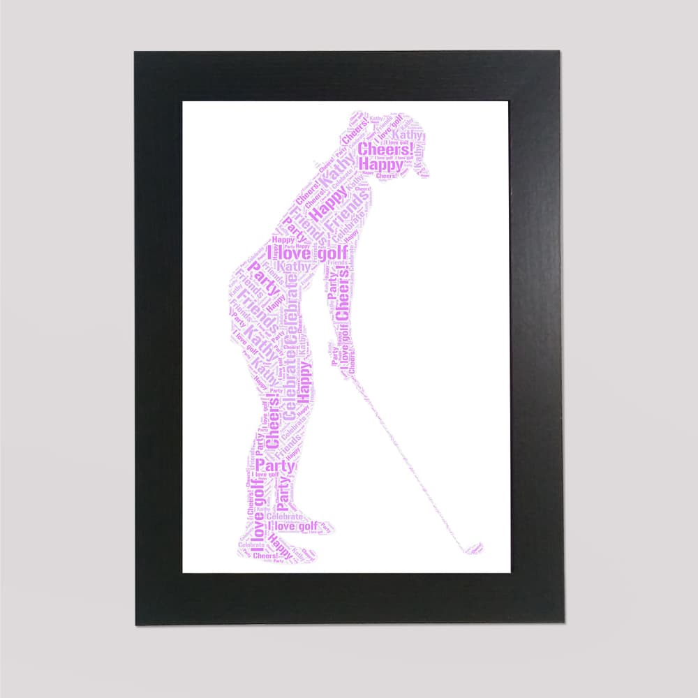 Word art print of a Female Golfer