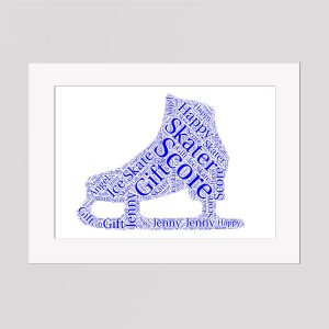Word art print of a skate shoe