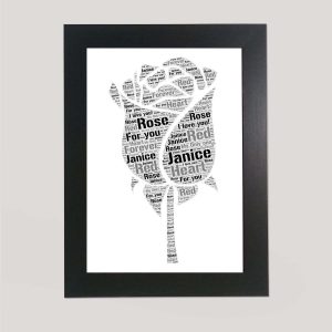 Word art print of a Rose
