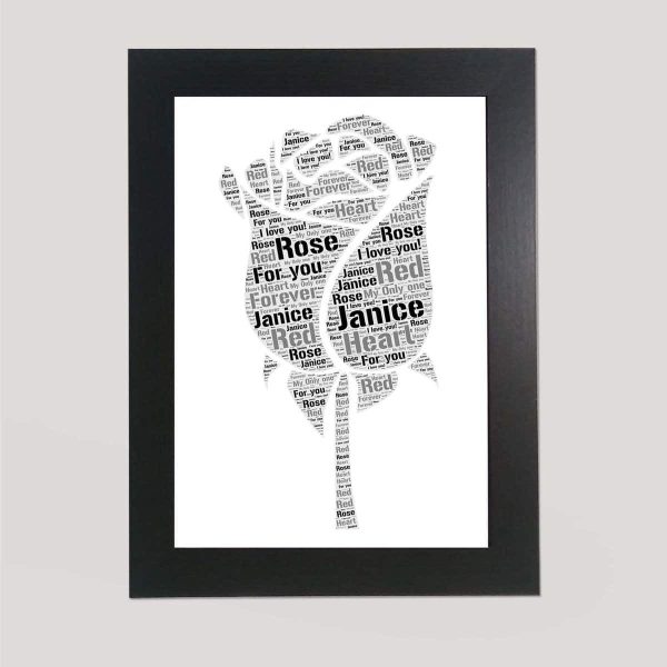 Word art print of a Rose