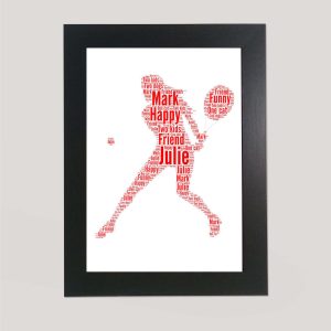 Word art print of a Female Tennis player