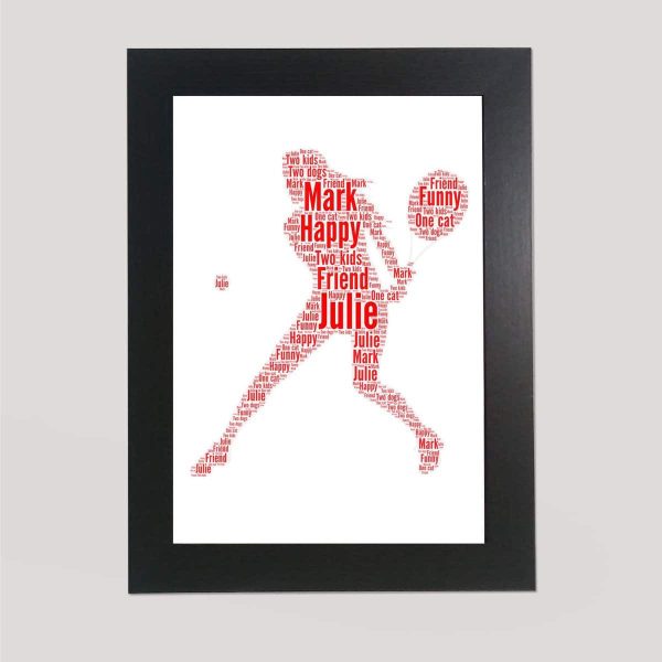 Word art print of a Female Tennis player
