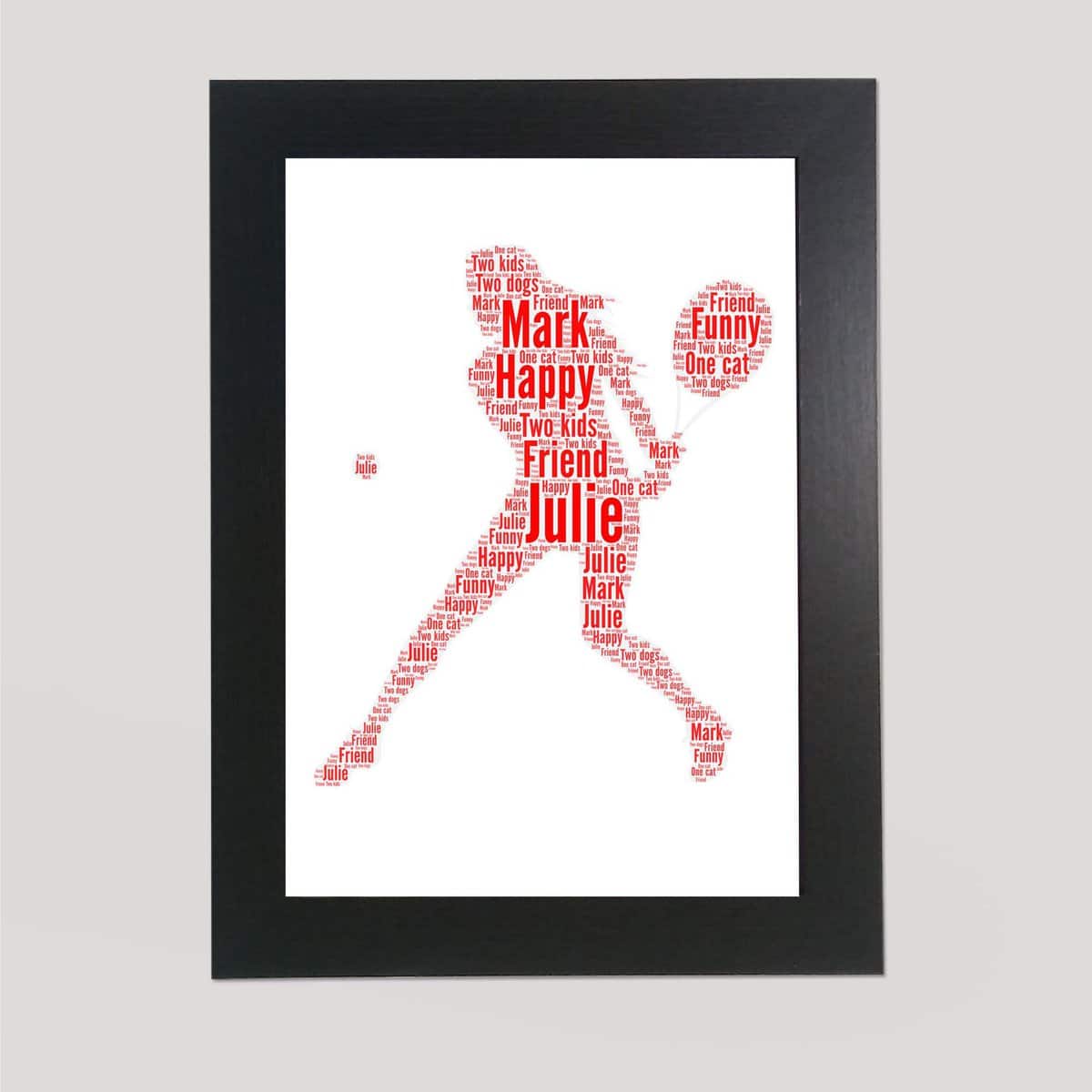 Word art print of a Female Tennis player