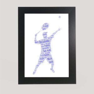 Word art print of a male tennis player