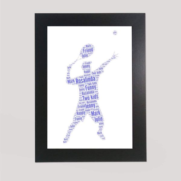 Word art print of a male tennis player