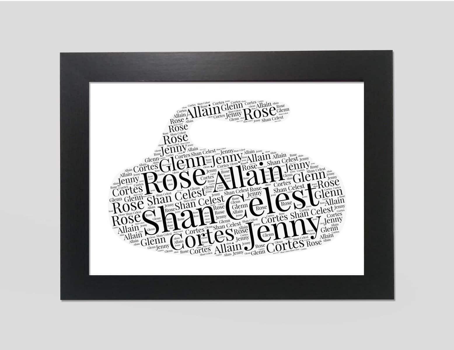 Curling stone word art