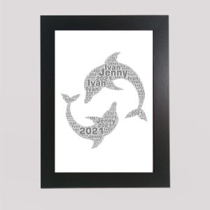 Dolphins word art print