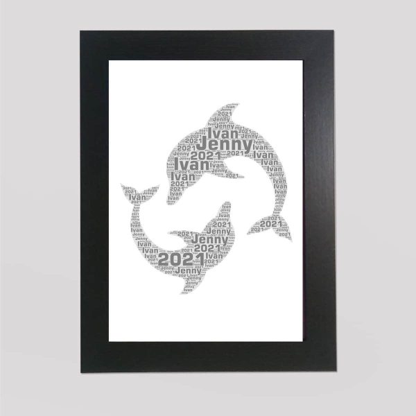 Dolphins word art print