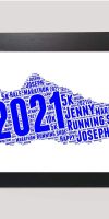 Running shoe word art